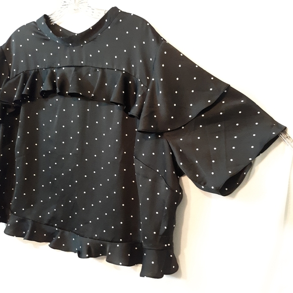 Asos Polka Dot Ruffle Open Back Crop Top - Picture 4 of 8